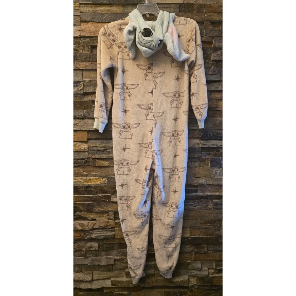 Star Wars Grogu Baby Yoda Hooded Union‎ Suit Onesie Bleached Sand XS LZ42903CD